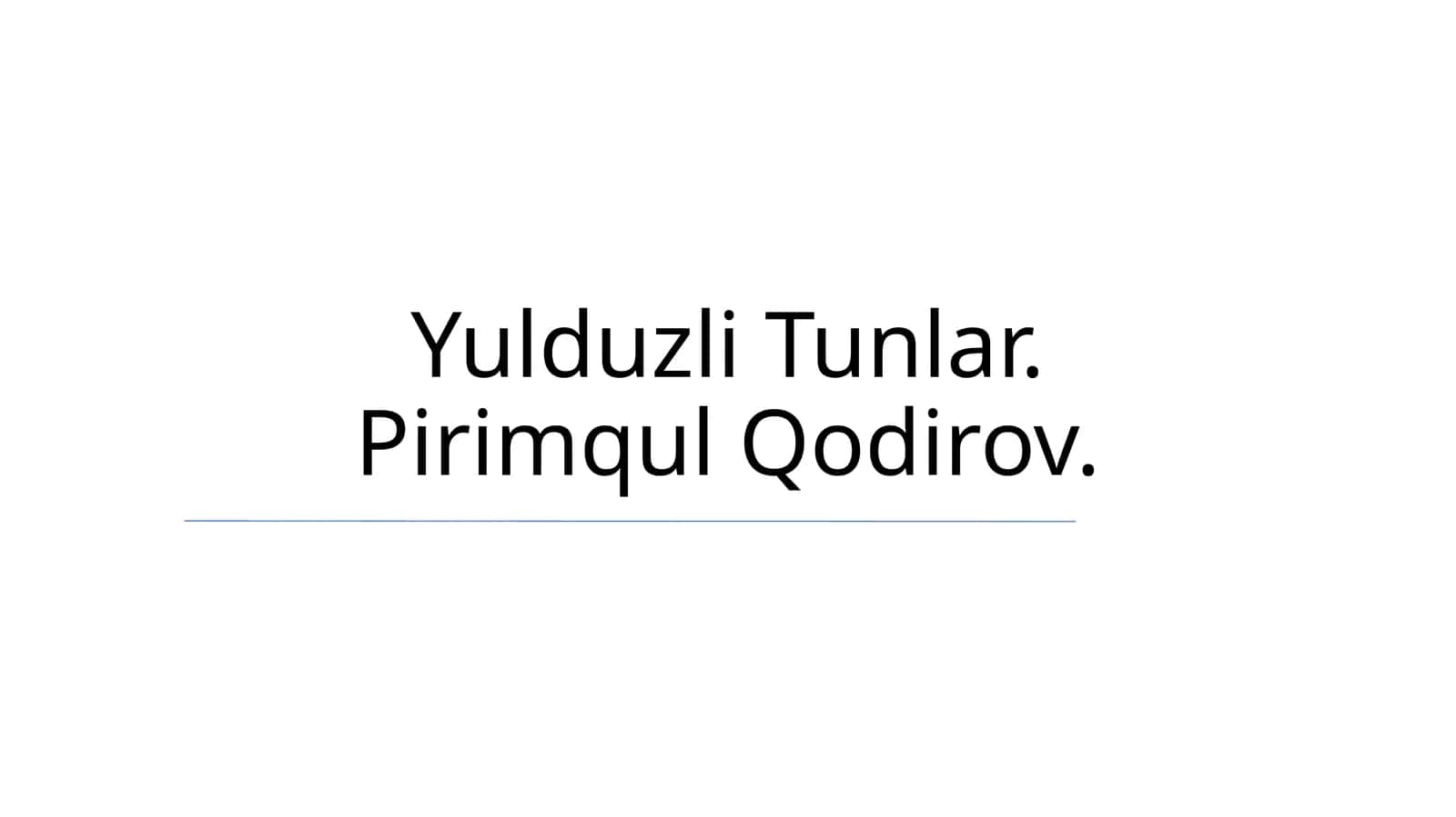 Yulduzli Tunlar 1