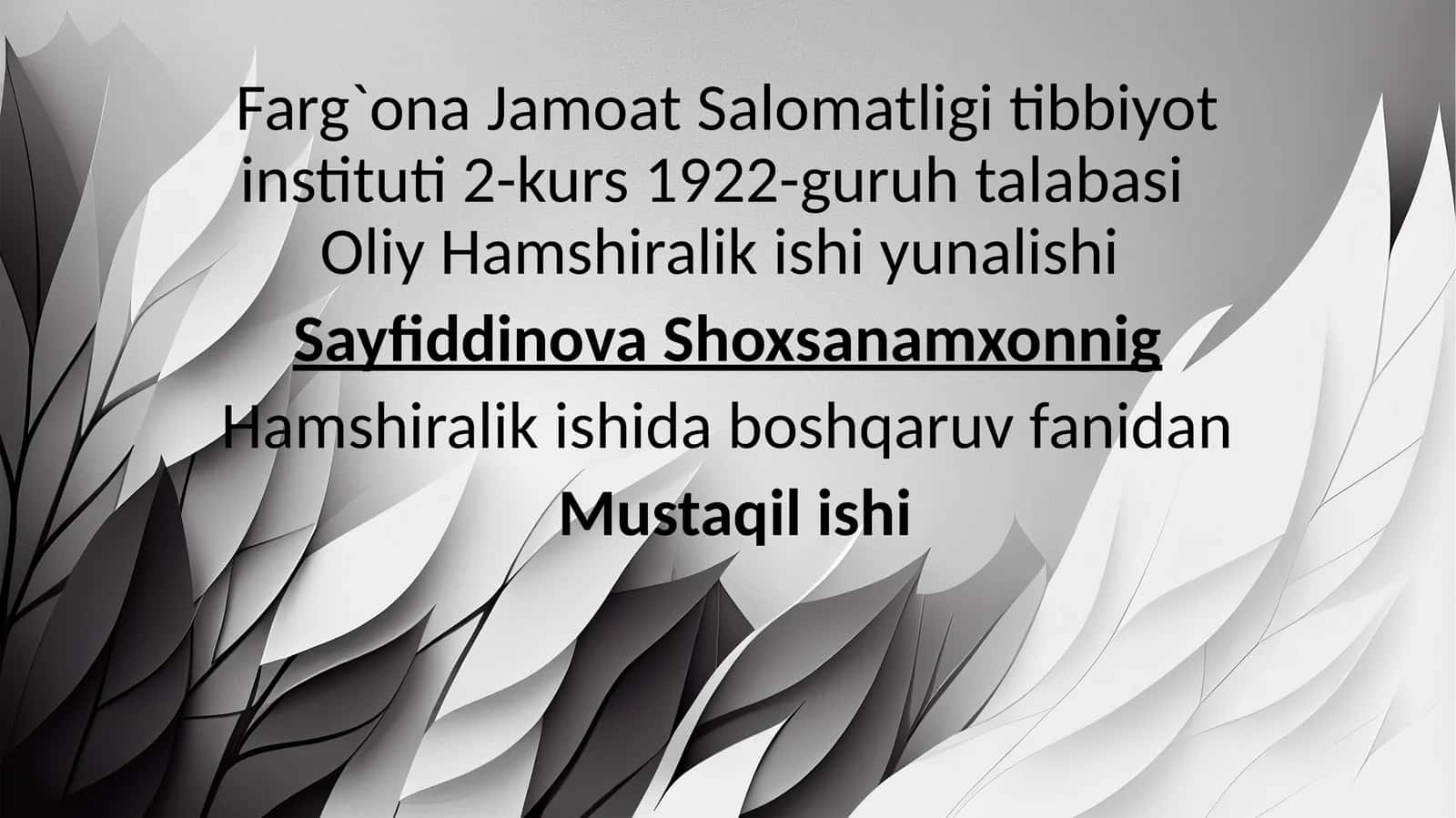 Menejmentda dalillarga asoslangan tibbiyot 1