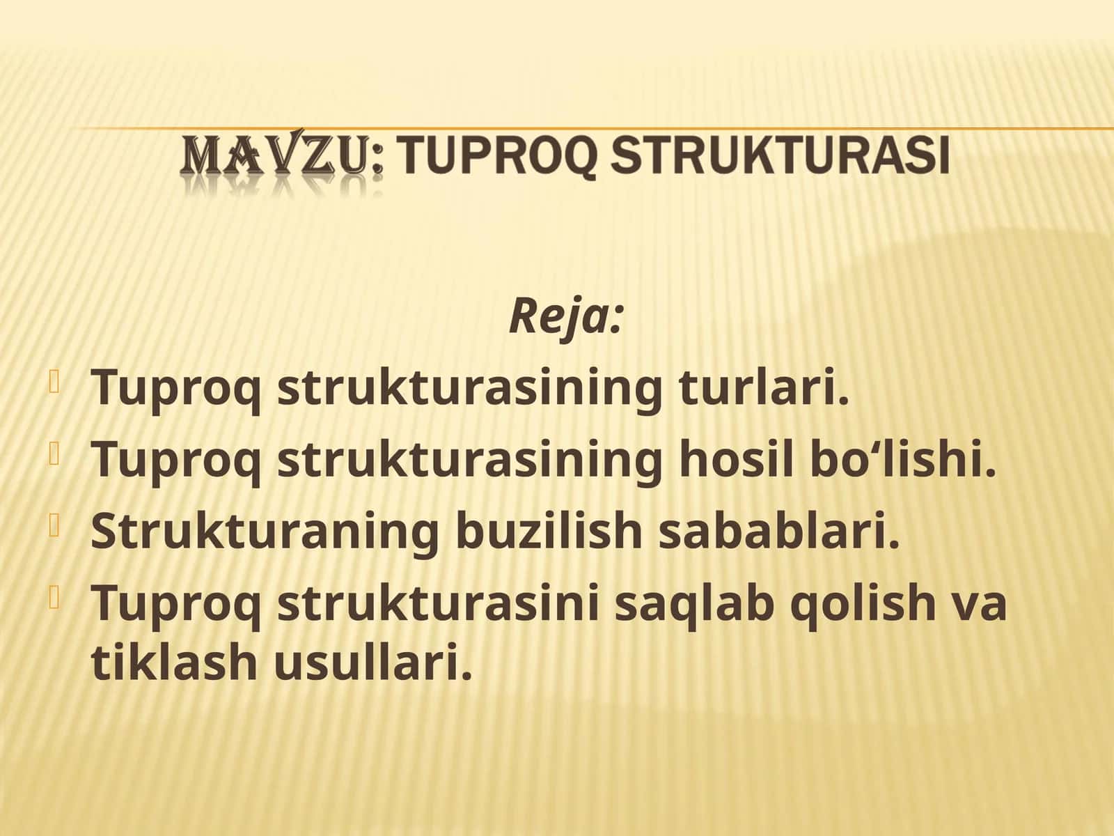 Tuproq strukturasining turlari 1