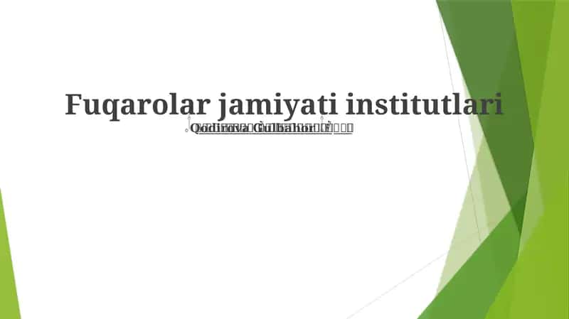 Fuqarolar jamiyati institutlari 1