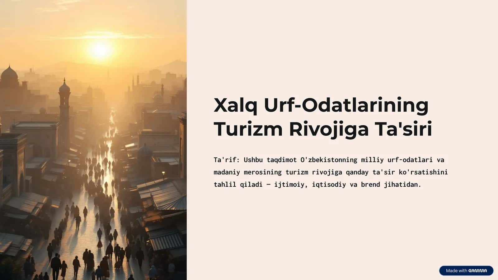 Xalq Urf-Odatlarining Turizm Rivojiga Ta'siri 1