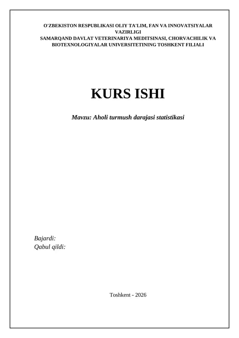 Aholi turmush darajasi statistikasi 1