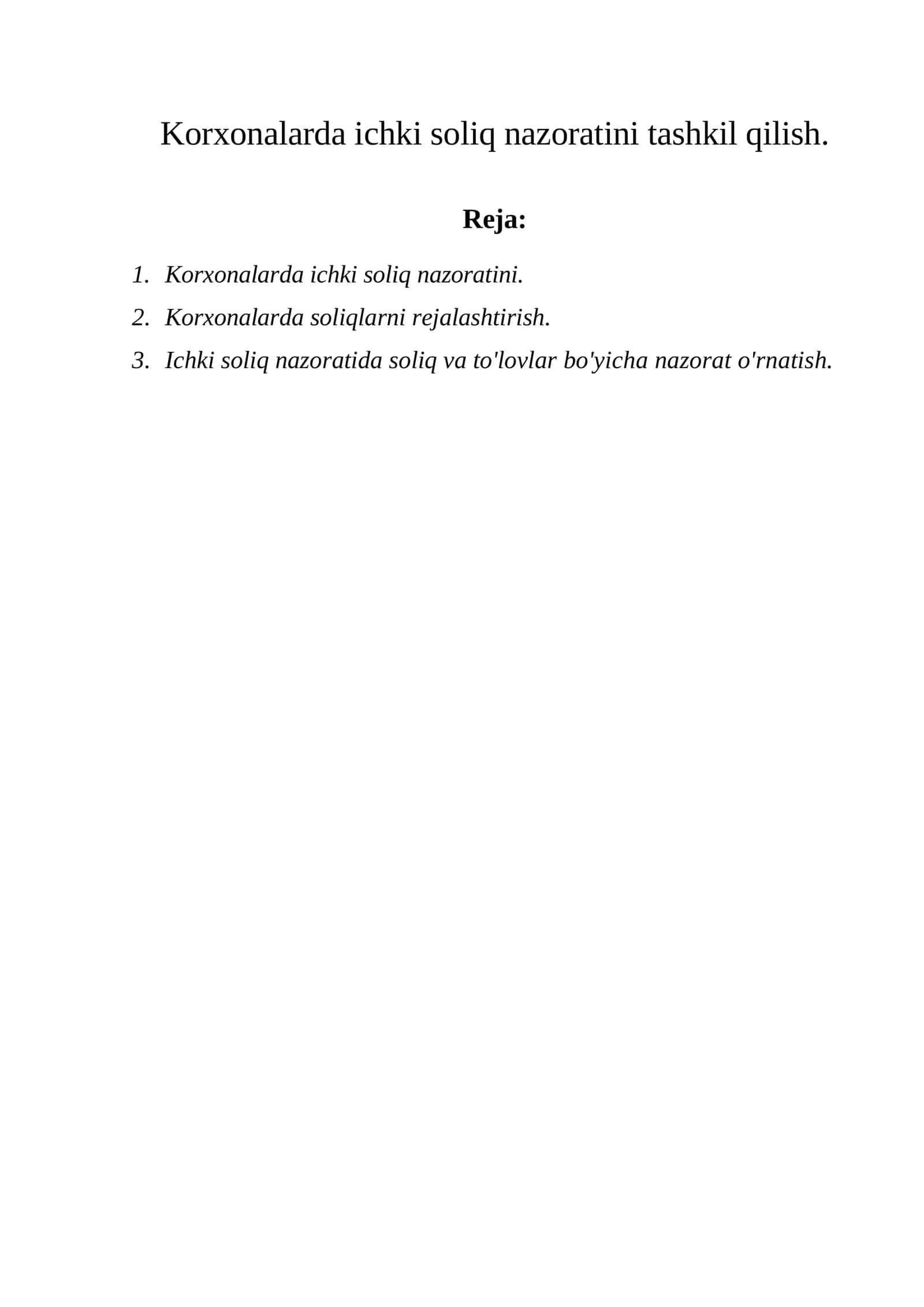 Korxonalarda ichki soliq nazorati 1