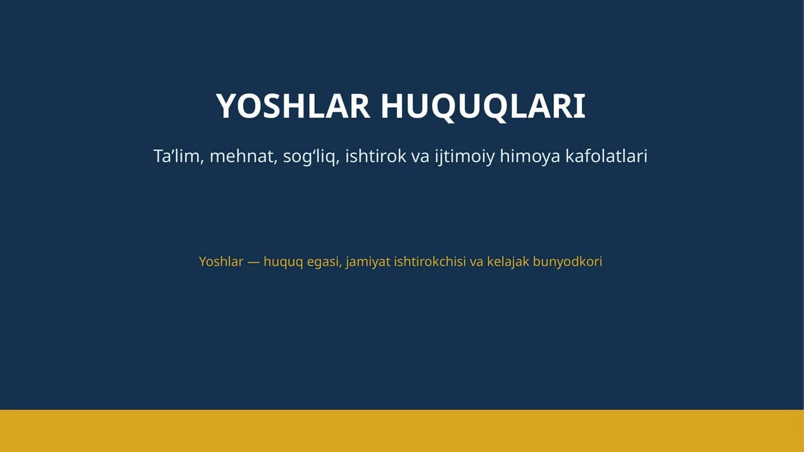 Yoshlar huquqlari 1