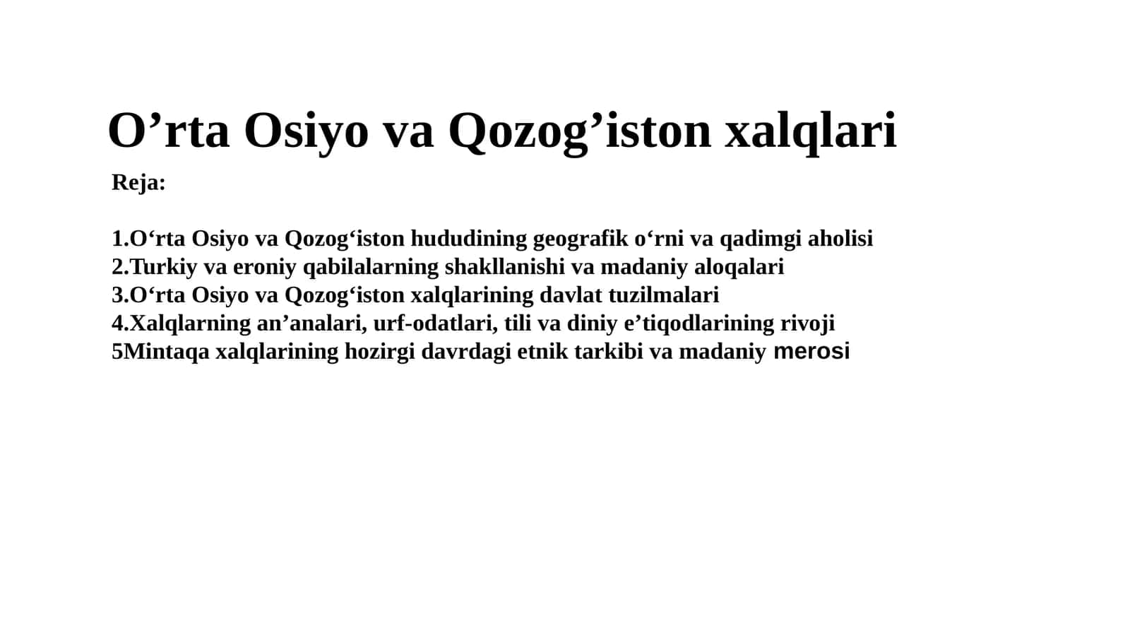 O’rta Osiyo va Qozog’iston xalqlari 1
