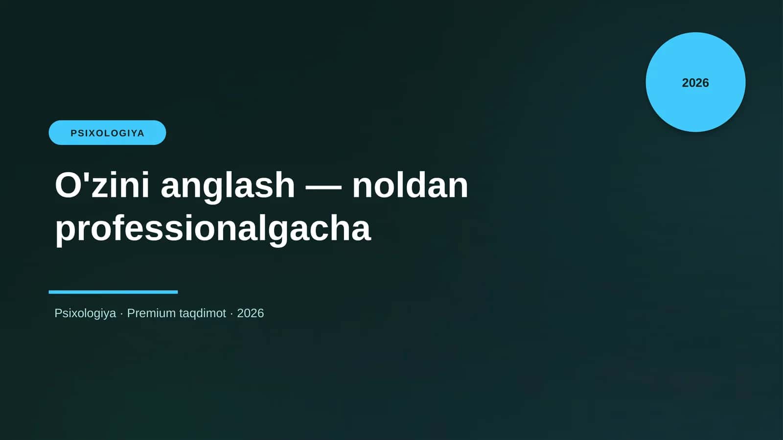 O'zini anglash — noldan professionalgacha 1