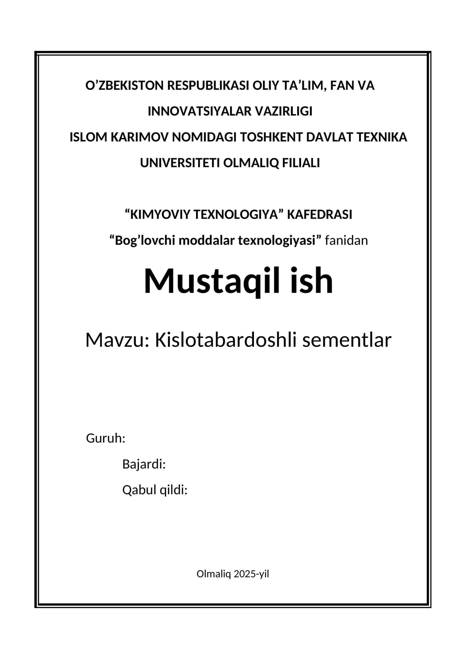 Kislotabardoshli sement 1