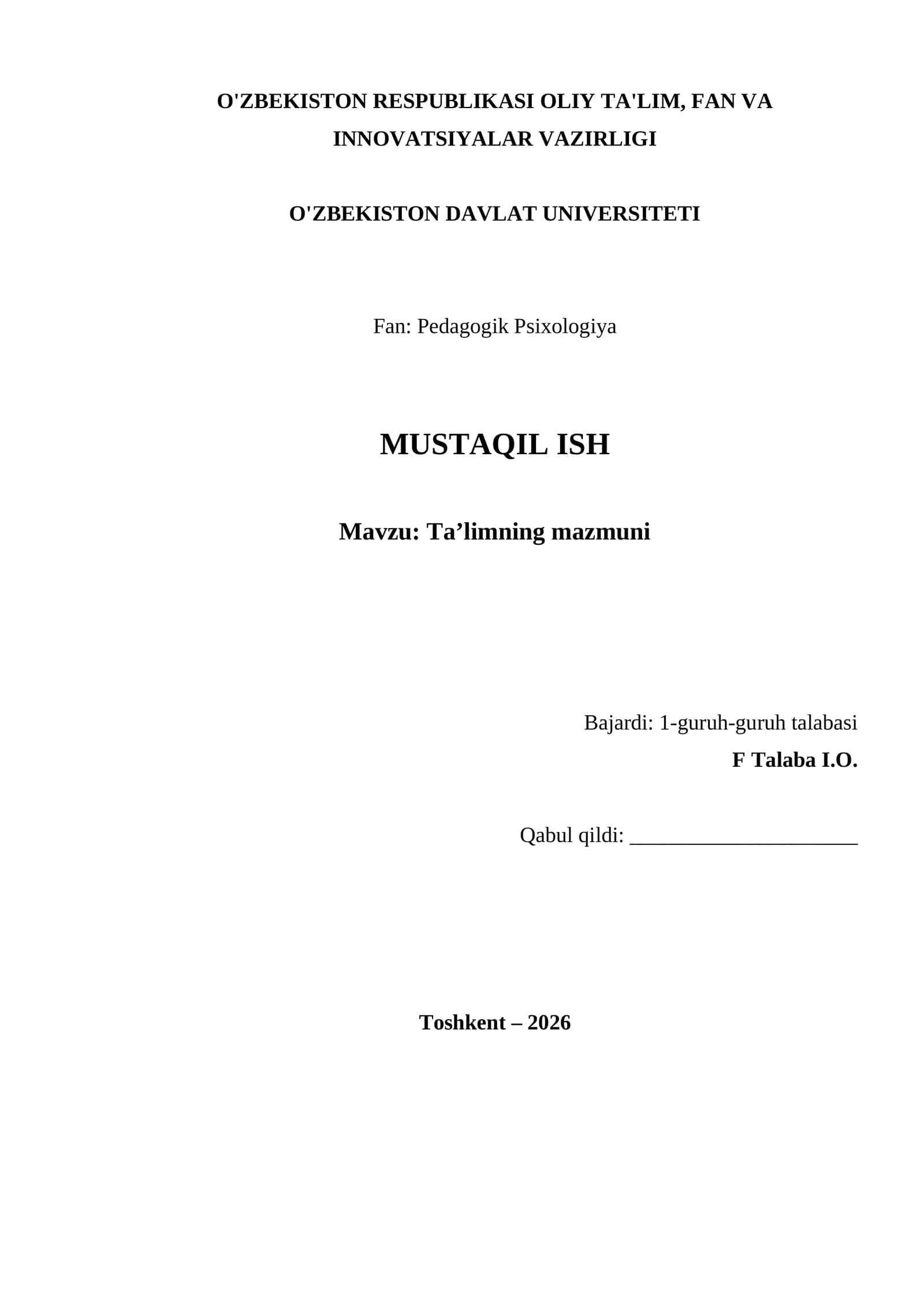 Ta’limning mazmuni 1
