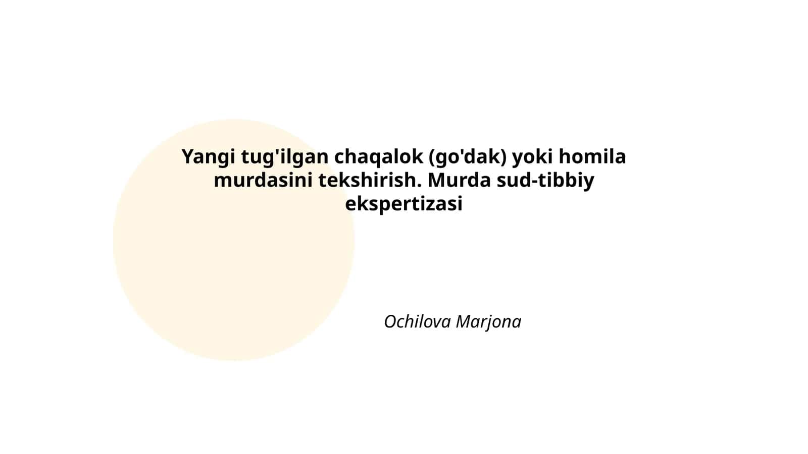 Yangi tug'ilgan chaqalok (go'dak) yoki homila murdasini tekshirish 1