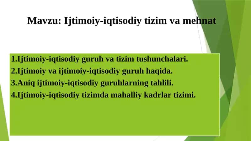 Ijtimoiy-iqtisodiy tizim va mehnat 1