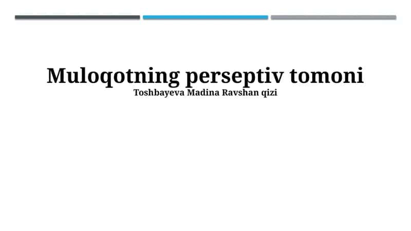 Muloqotning perseptiv tomoni 1