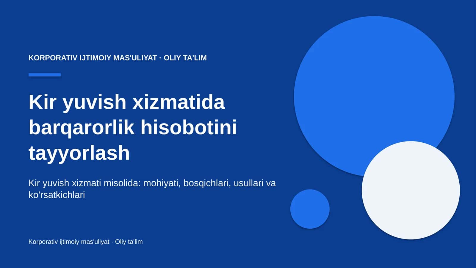 Kir yuvish xizmatida barqarorlik hisobotini tayyorlash 1