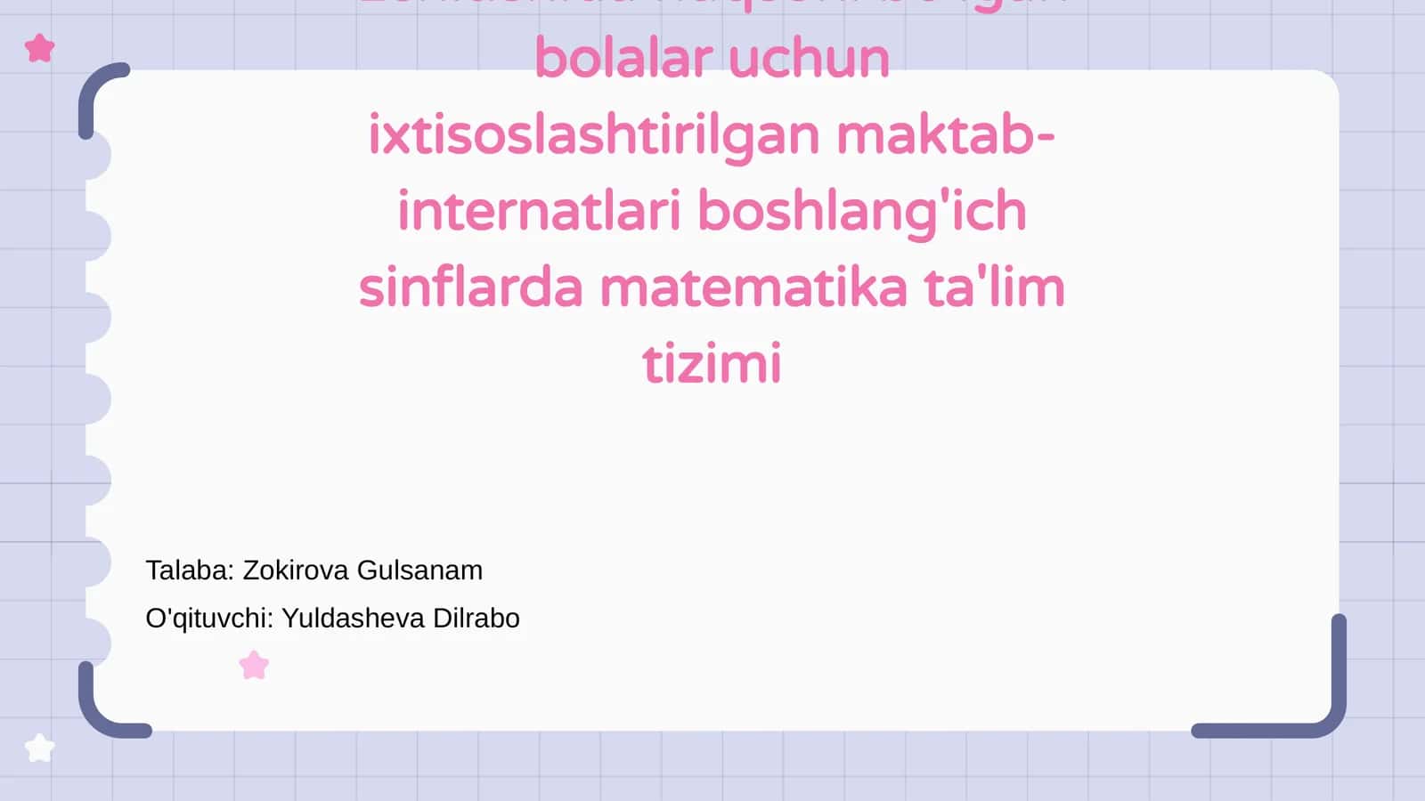 Maktab-internatlarda Matematika Ta'limi 1