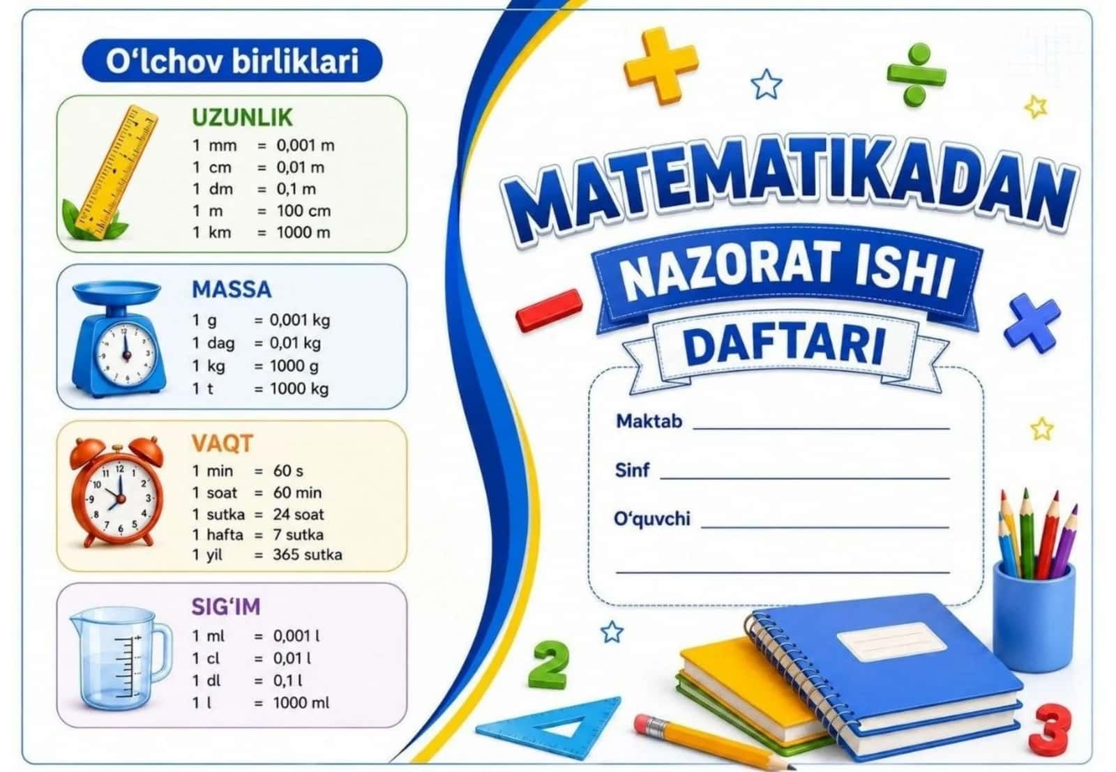 matematika fanidan nazorat daftar muqovasi. 1
