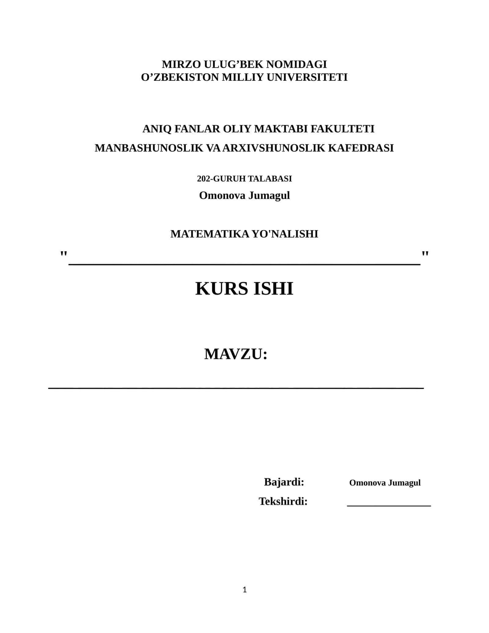 Taqqoslamalar Nazariyasi 1