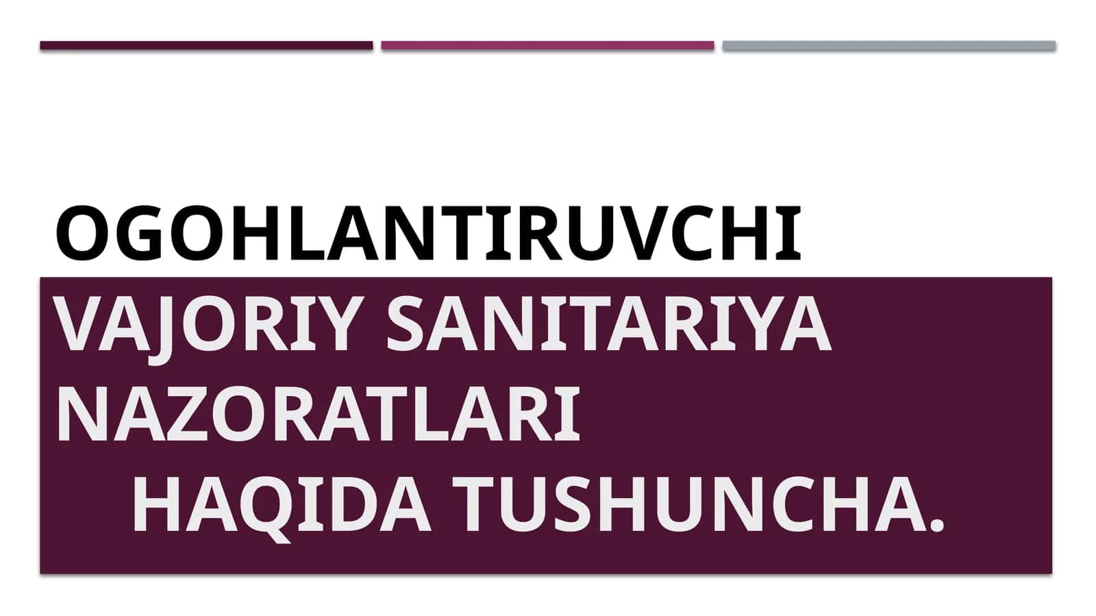 Ogohlantiruvchi sanitariya nazorati: Tushunchasi va maqsadi 1