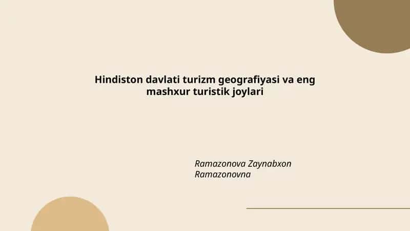 Hindiston davlati turizm geografiyasi va eng mashxur turistik joylari 1