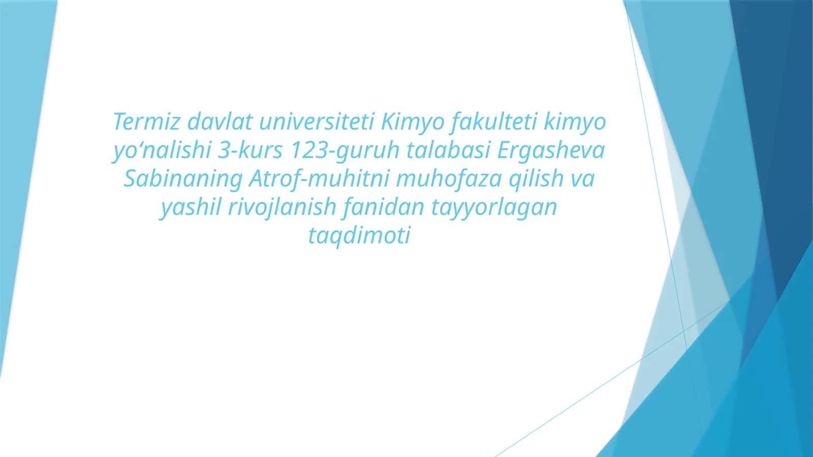 Iqlim o’zgarishi va ekologik moslashuv 1