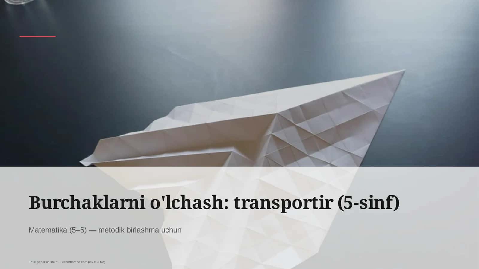 Burchaklarni o'lchash: transportir (5-sinf) 1