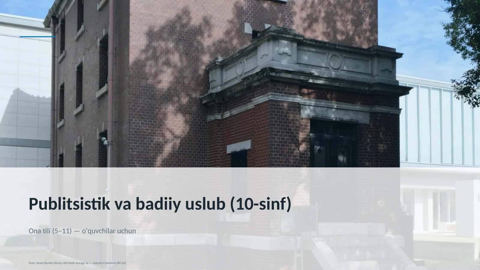 Publitsistik va badiiy uslub (10-sinf) 1