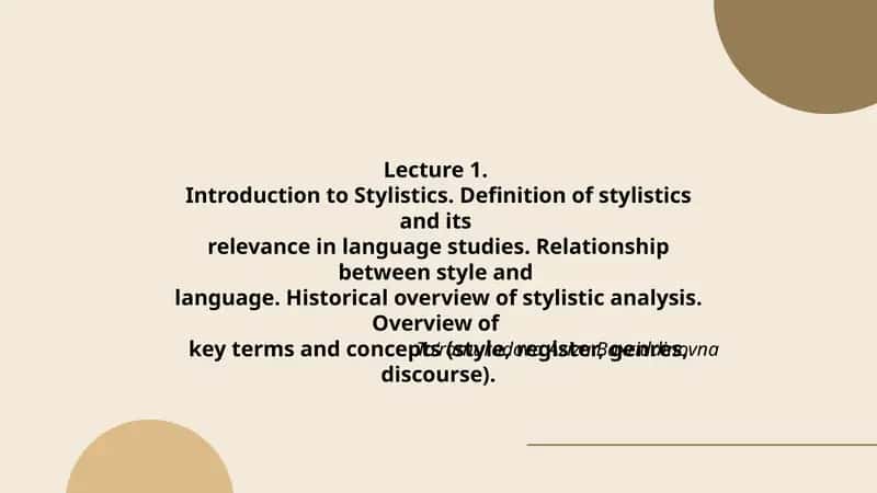 Introduction to Stylistics 1