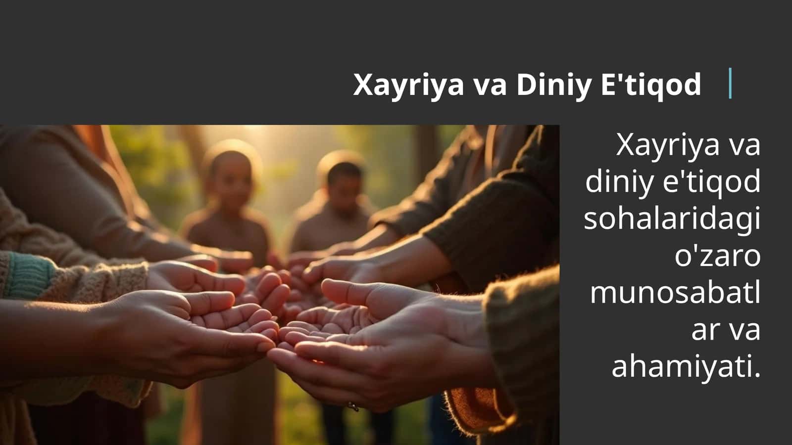 Xayriya va Diniy E'tiqod 1