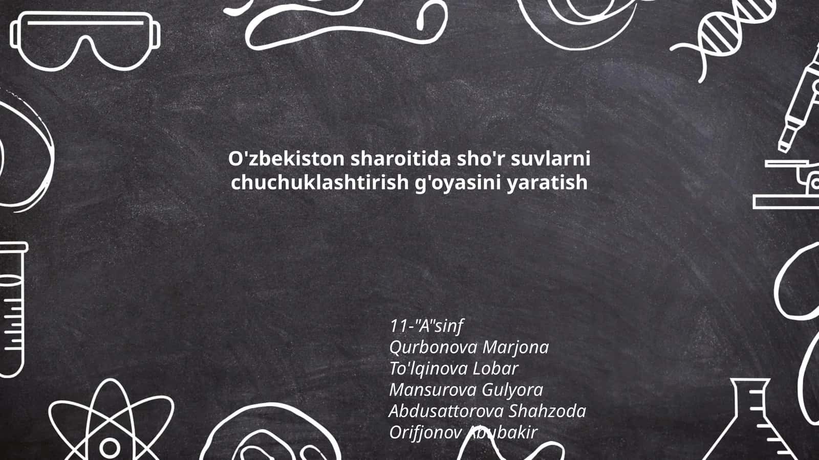 O'zbekiston sharoitida sho'r suvlarni chuchuklashtirish g'oyasini yaratish 1