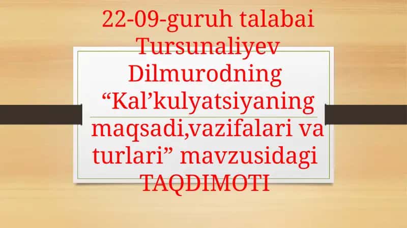 Kalkulyatsiya 1