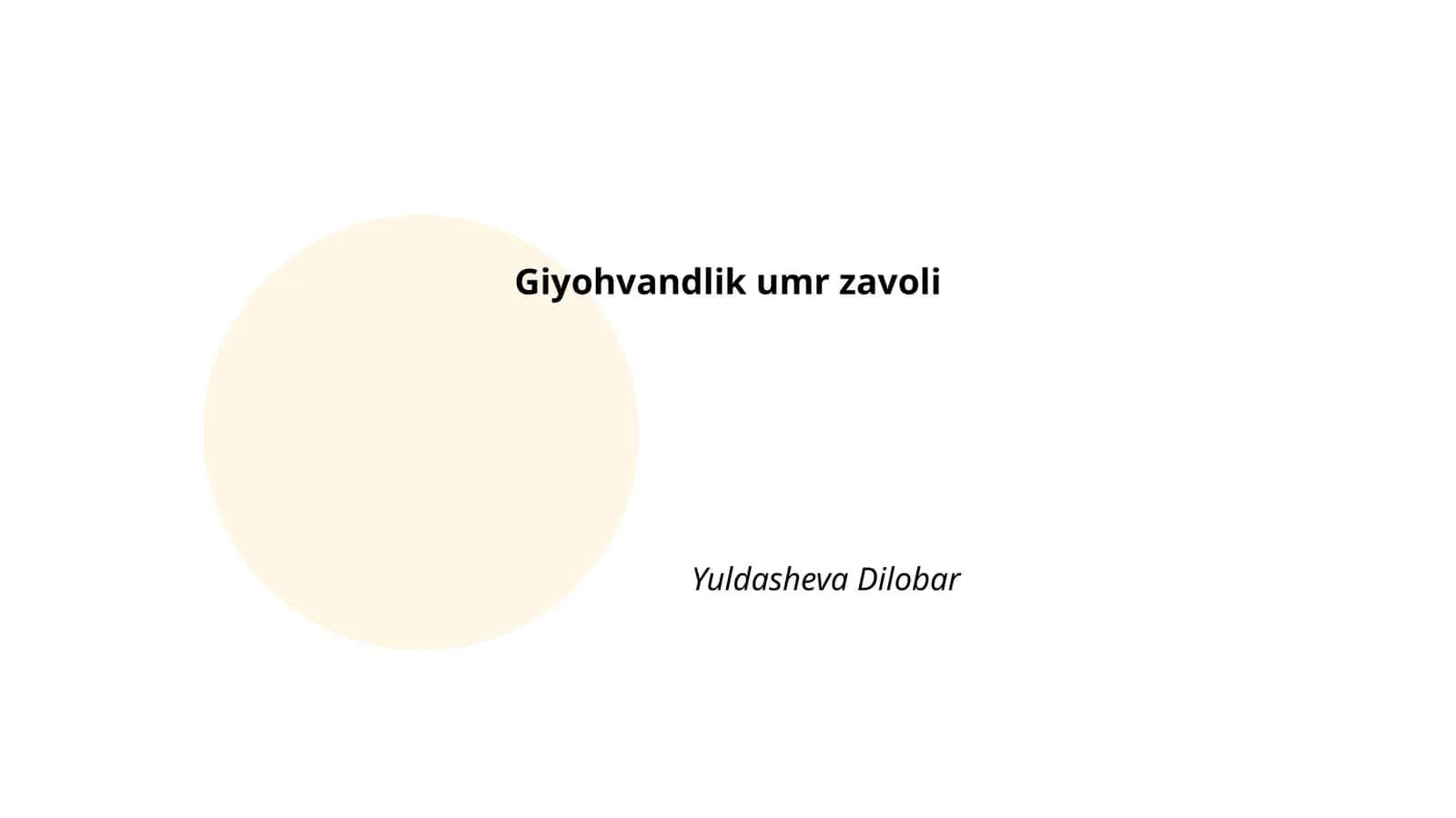 Giyohvandlik umr zavoli 1