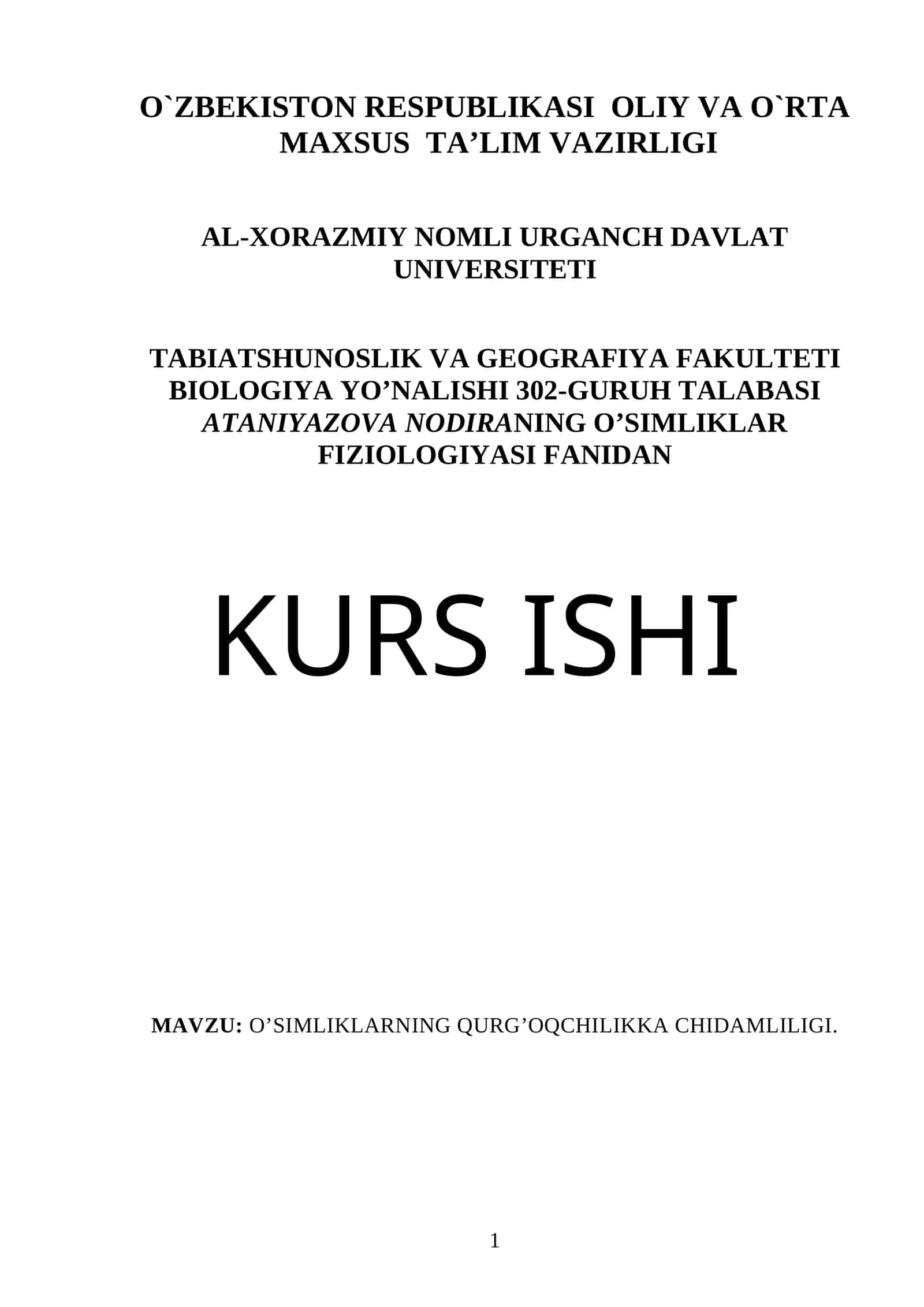 O’SIMLIKLARNING QURG’OQCHILIKKA CHIDAMLILIGI 1