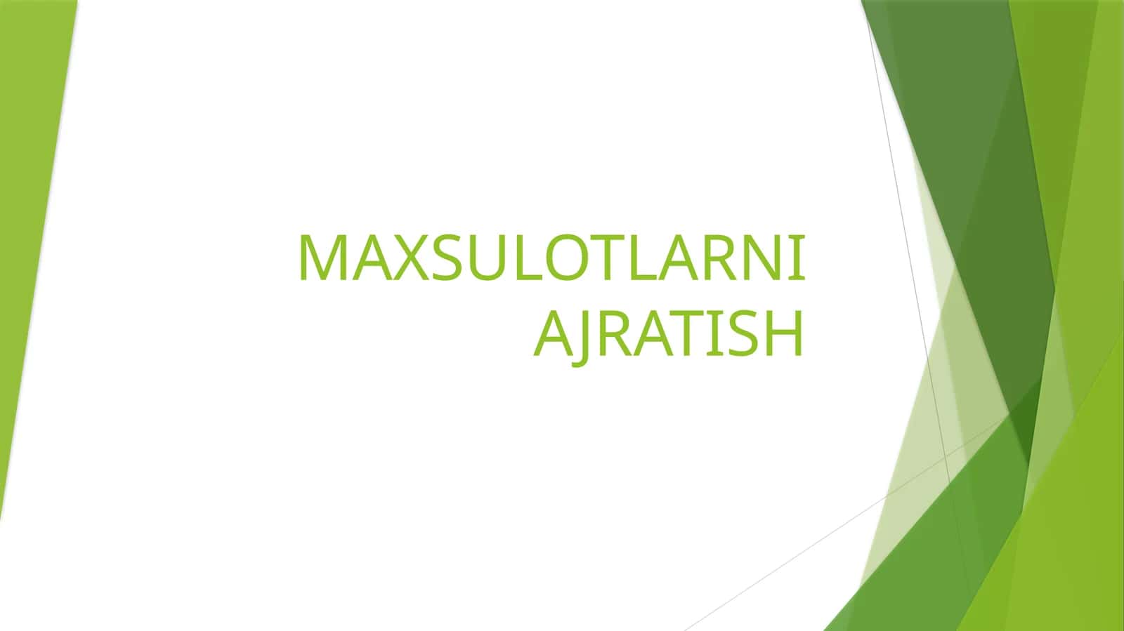 maxsulotlarni ajratish va konsentrlash 1