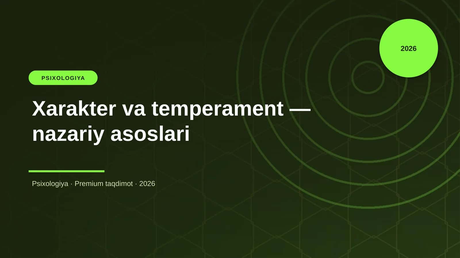 Xarakter va temperament — nazariy asoslari 1