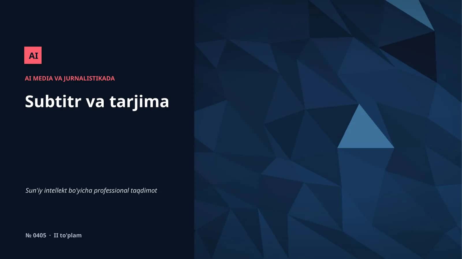 AI MEDIA VA JURNALISTIKADA 1