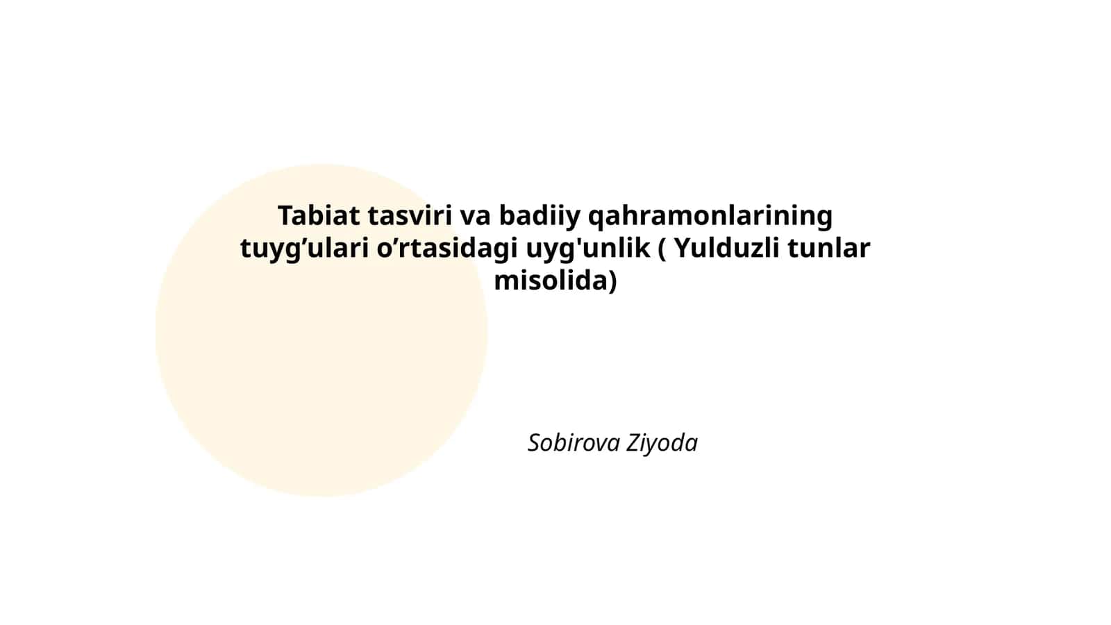 Tabiat tasviri va badiiy qahramonlar 1