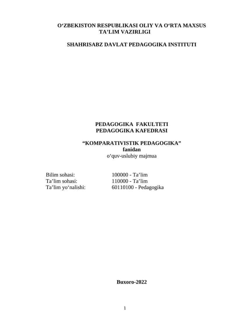 KOMPARATIVISTIK PEDAGOGIKA 1