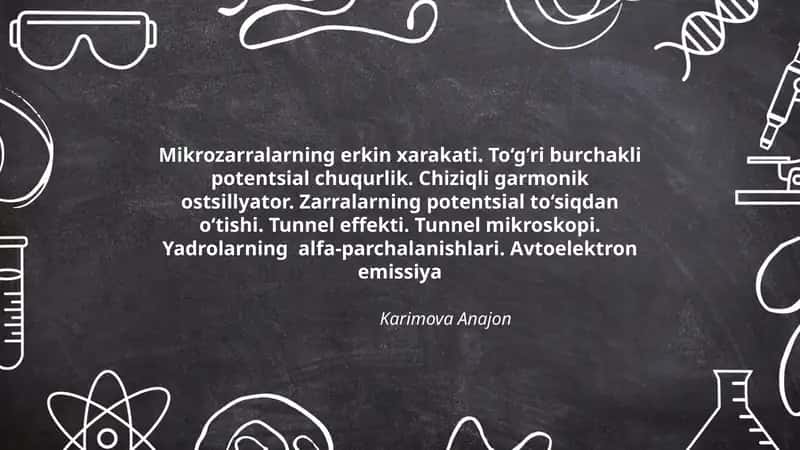 Mikrozarralarning erkin xarakati 1