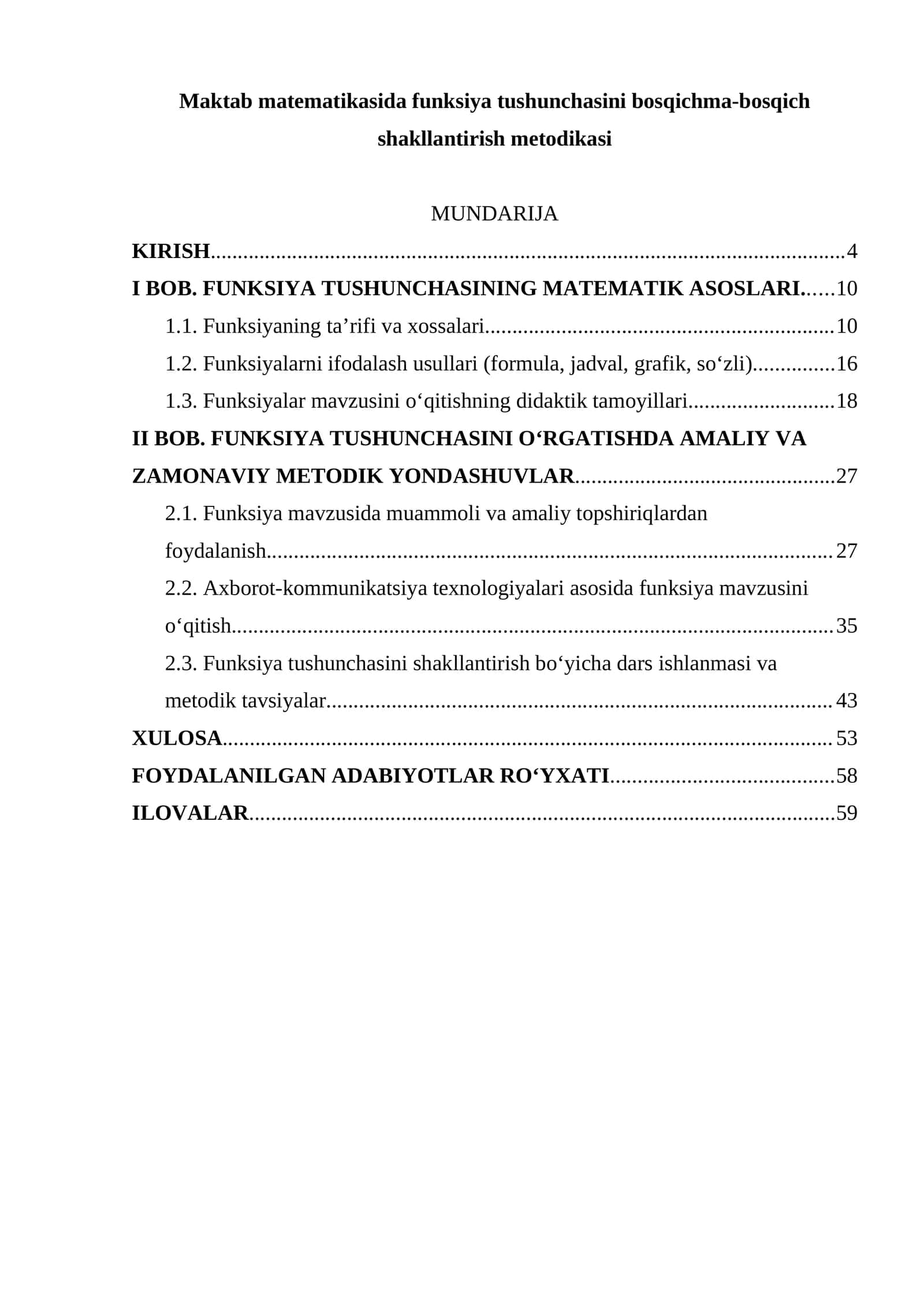Maktab matematikasida funksiya tushunchasini bosqichma-bosqich shakllantirish metodikasi 1