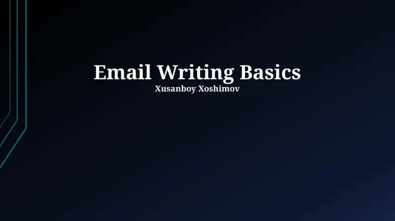 Email Writing Basics 1