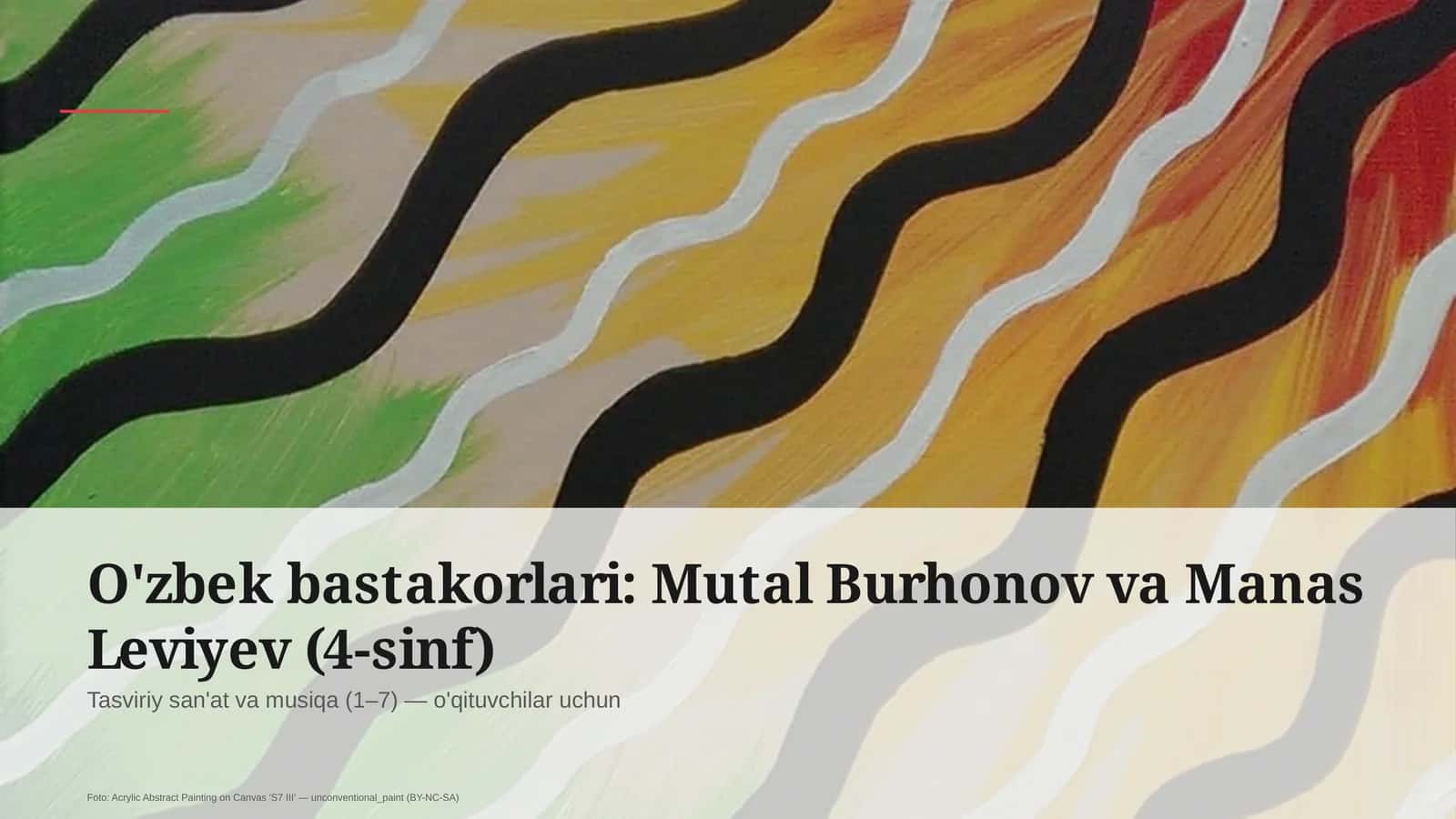 Tasviriy san'at va musiqa (1–7) — o'qituvchilar uchun 1