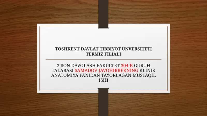 Ekstrakranial arteriyalardagi zamonaviy operatsiyalar. Arteriotomiya. Karotid endarterektomiya 1