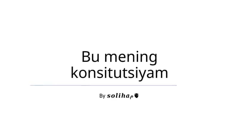 Bu mening konsitutsiyam 1