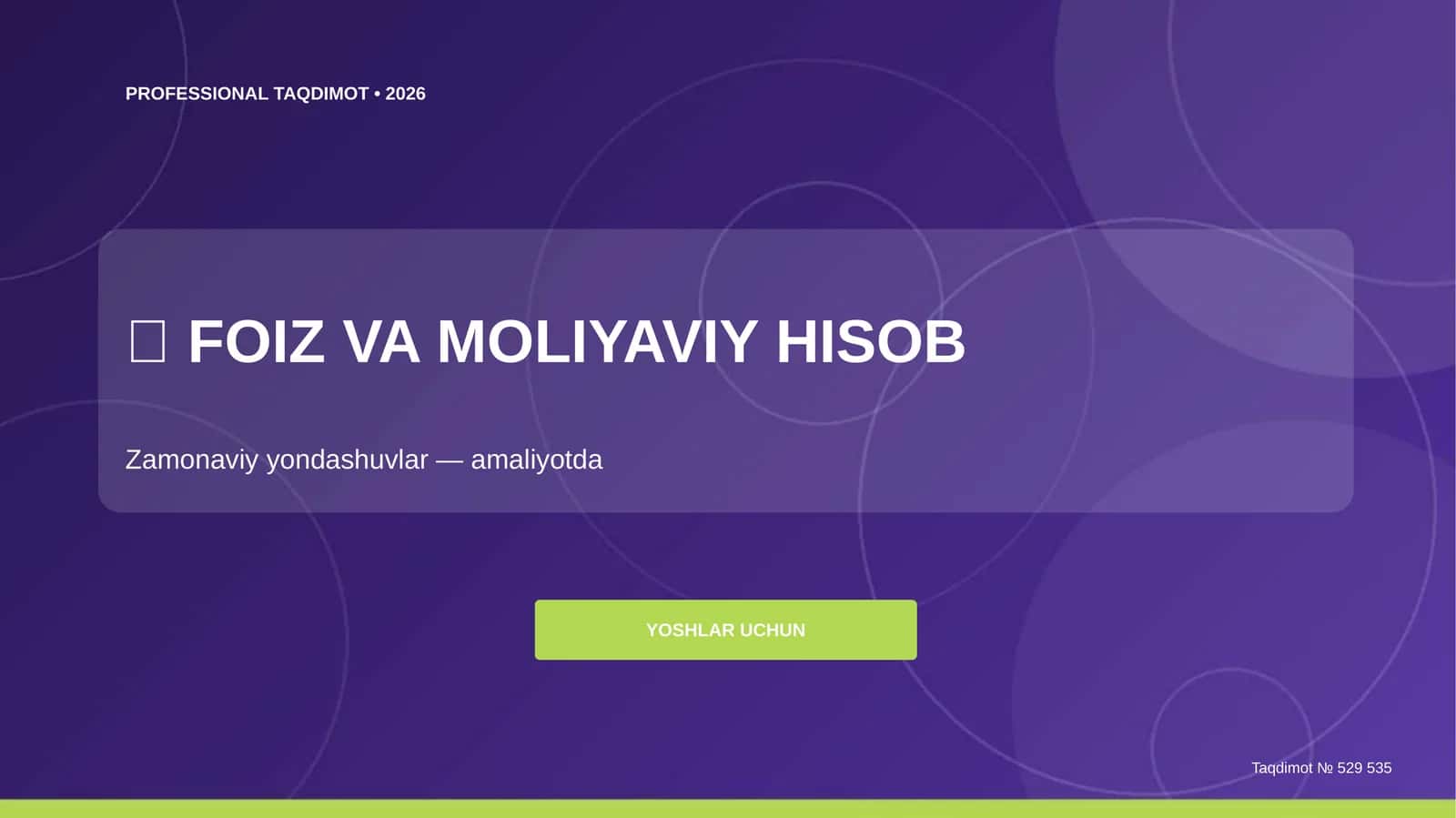 FOIZ VA MOLIYAVIY HISOB 1