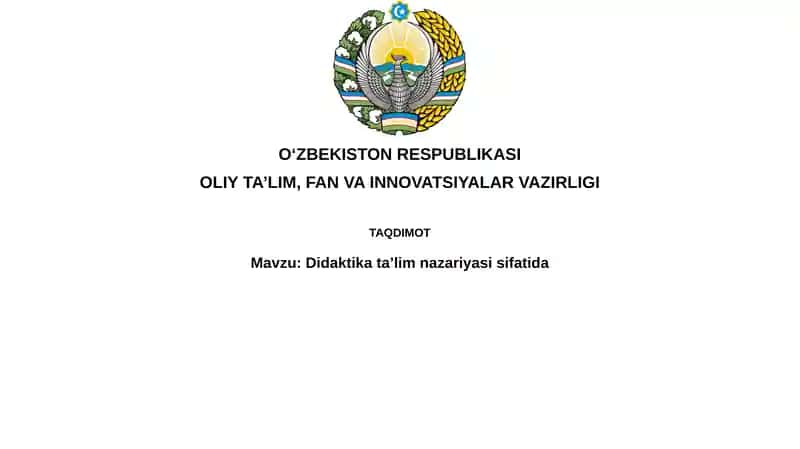 Didaktika: Ta'lim nazariyasi