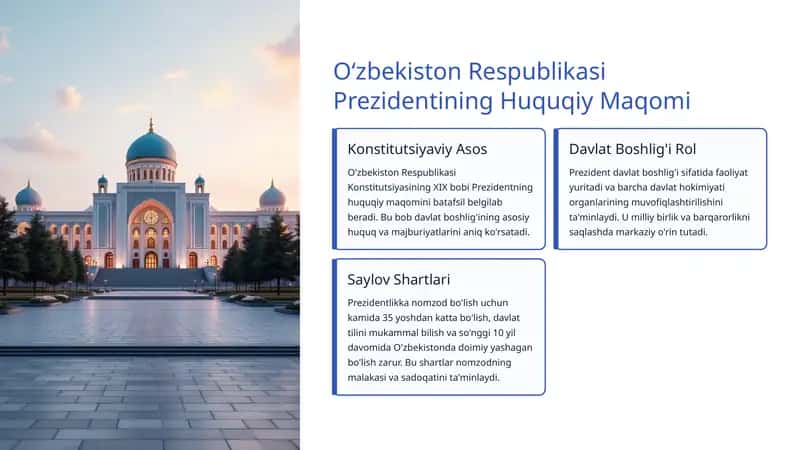 O‘zbekiston Respublikasi Prezidentining Huquqiy Maqomi 1