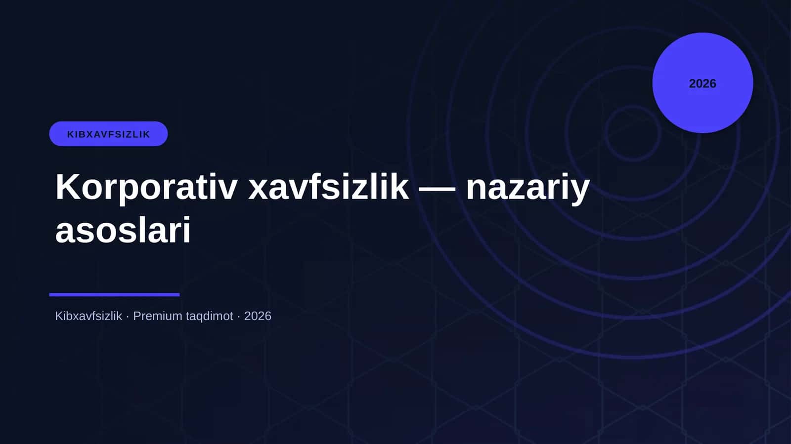 Korporativ xavfsizlik — nazariy asoslari 1