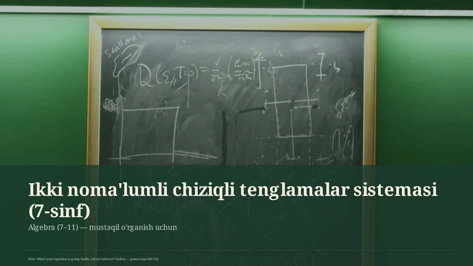 Ikki noma'lumli chiziqli tenglamalar sistemasi (7-sinf) 1