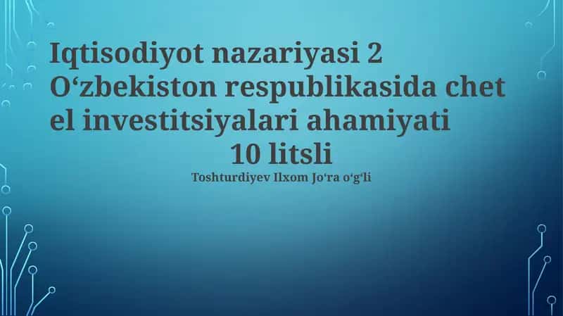 Iqtisodiyot nazariyasi 2 1