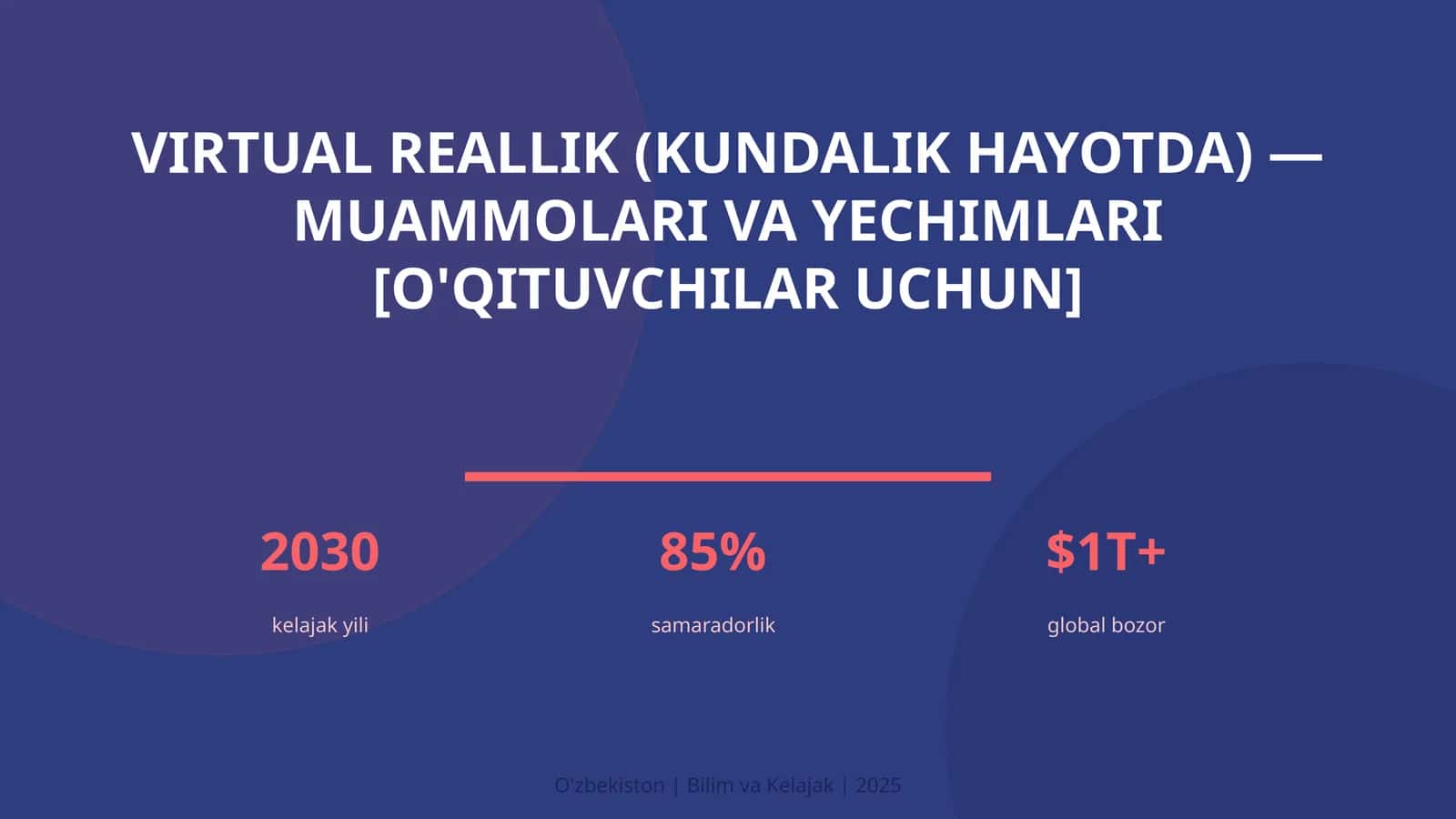 Virtual reallik (kundalik hayotda) — muammolari va yechimlari [o'qituvchilar uchun] 1