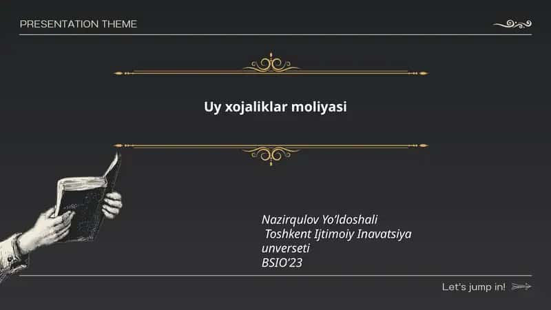 Uy xojaliklar moliyasi 1