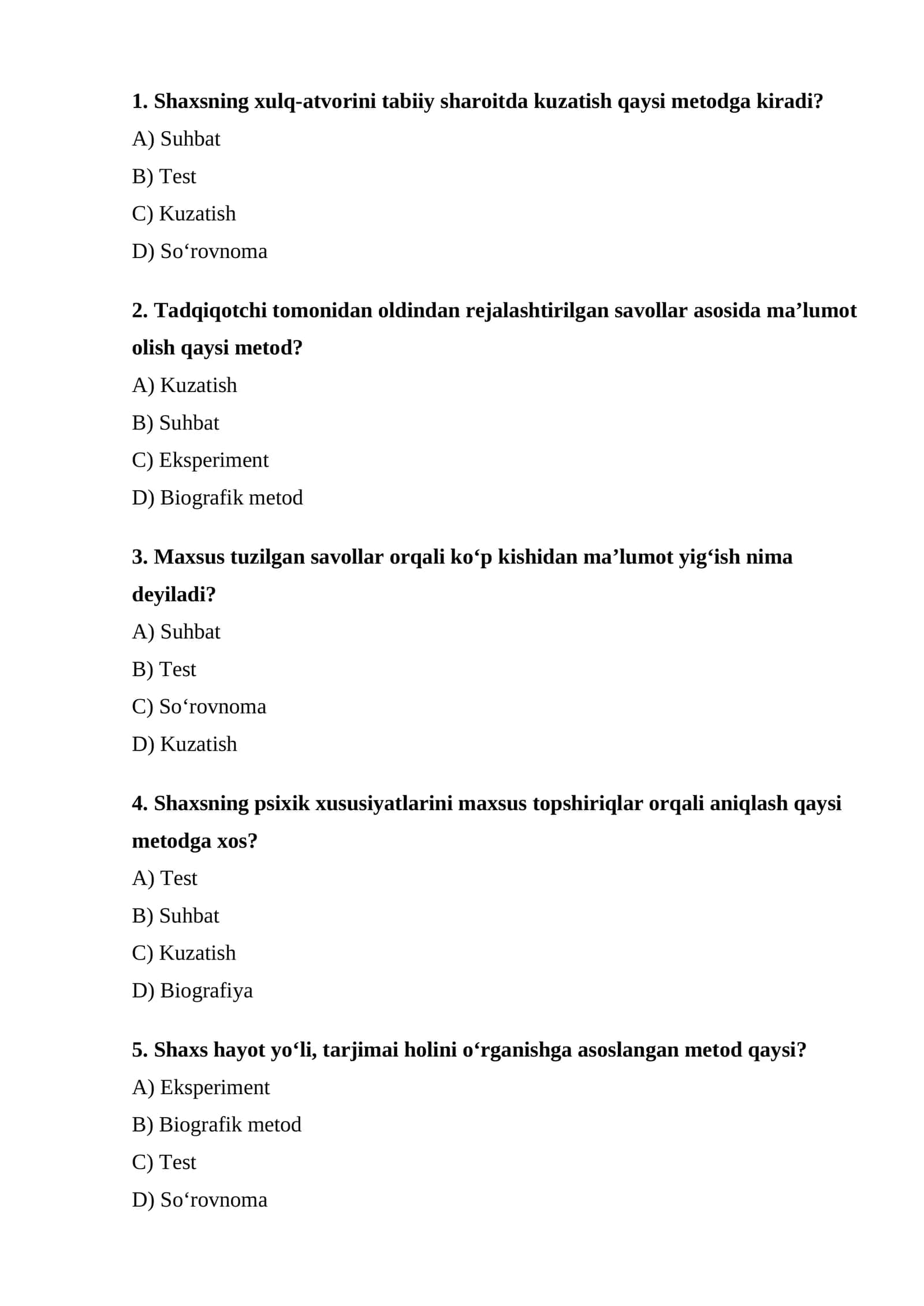 Ma'lumotlar yig'ish metodlari 1